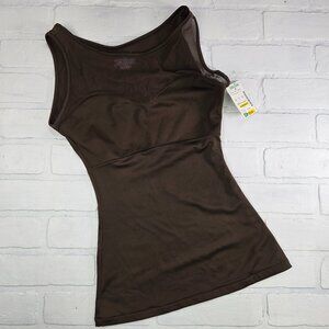NWT Spanx Hide & Sleek Mesh Bateau Camisole Brown Small